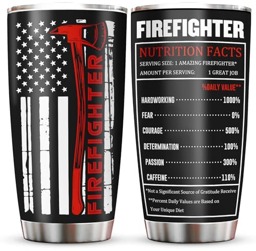 Jevuta Feuerwehrmann-Geschenke für Männer, Feuerwehrmann-Geschenke, Feuerwehr-Zubehör, Feuerwehr-Abschlussgeschenke, Geburtstagsgeschenke für Feuerwehrleute – Trinkglas, 590 ml