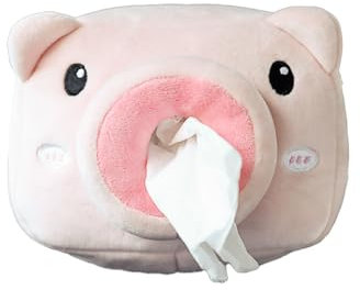 Spldsun Porta Fazzoletti, Scatola Fazzoletti Per Auto, Scatola Di Fazzoletti Creativi In Peluche, A Forma Di Maialino, per l'uso in Auto, Camere da Letto e Soggiorni (Rosa)
