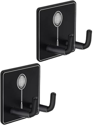 Dickly 2X Estante para Raqueta montado en la Pared, Soporte para Raqueta de Tenis, Gancho de Pared de Acero Inoxidable, Gancho Universal para Raqueta de