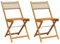 vidaXL Bistrostühle 2 STK., Bistrostuhl mit Rückenlehne, Stuhlset für Garten Balkon Terrasse, Gartenstuhl Gartenmöbel, Beige Massivholz Akazie Poly Rattan