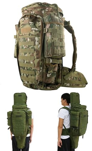Taktischer Gewehrrucksack,Taktischer Rucksack Militar Wanderrucksack Mit Gewehrhalter,Wasserdicht Waffentasche für Langwaffen Airsoft Waffen Rucksack für Reisen Camping Jagd Trekking Klettern