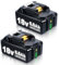 2 batterie agli ioni di litio da 5,5 Ah 18 V, ricambio per Makita 18 V, BL1860B BL1860 BL1850B BL1850 BL1840B BL1830 per utensili elettrici