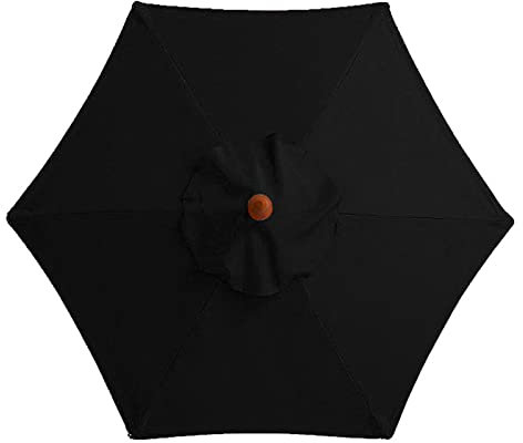 Housse de parasol de terrasse de 2 m, 2,7 m, 3 m, anti-UV et imperméable, tissu noir pour parasol de jardin (2 m)