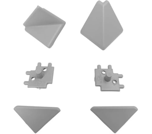 Generico Kit Terminali Tappi E Angolari per Alzatina Triangolare Accessori Top Cucina Colore Grigio Chiaro