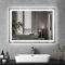 YOURLITE Miroir de Salle de Bain avec Éclairage LED 60x80cm, Fonction Antibuée, Couleur et Luminosité Réglables, avec Affichage Heure et Température, Montage Mural Horizontal Argenté