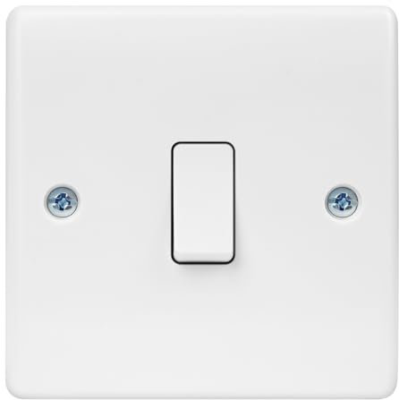 AXFEE Interruptor de luz 1 Gang 1 Vía, interruptor luz pared, Interruptor de Pared Interior, Interruptor de Luz de Pared Mecánico, Fácil de Instalar, Incluye Marco, Tapa y Mecanismo, Blanco