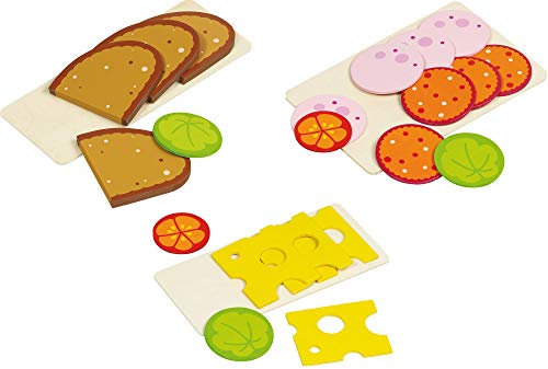 Ameisenkeks® Brotzeit mit Brotscheiben + Wurstaufschnitt + Käse aus Holz