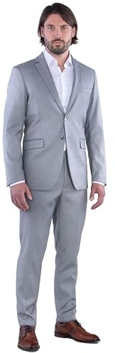 SANDER STELLAN Herren Anzug Business Anzug Slim-Fit 2-teilig Sakko & Anzughose 52