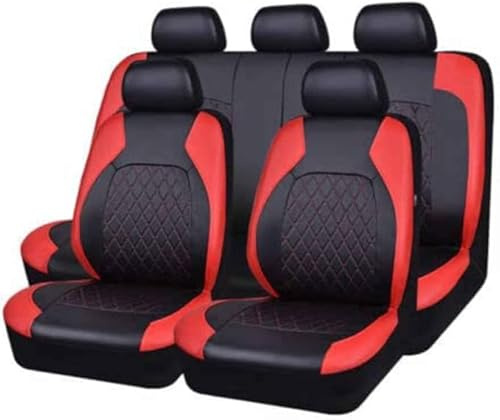 YFSRBH Auto Leder Sitzbezüge Sets Für Smart Two Four 453 451 450,Sitzbezüge Auto Innenraum Schonbezüge,Anti Rutsch Komfortabel,Leicht Reinigen,Auto Zubehör.,B/Red