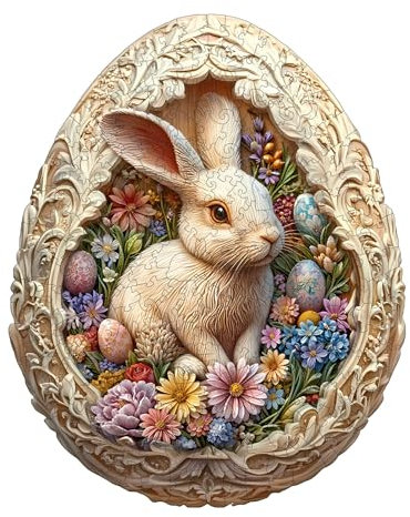 Blumuze Puzzle Bois Adulte,Pâques du Monde De La Coquille D'oeufs Puzzle en Bois Animaux, Puzzles en Bois Animal Unique pour Adulte, Eggshell World Easter Wooden Puzzles 280pcs-L-37.9 * 30.5cm