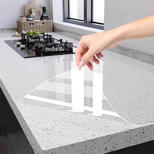 HSIRYAOHD Kitch Film de protection autocollant transparent pour table en marbre, bois, verre, imperméable et brillant