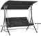 Outsunny Hollywoodschaukel mit Couchtische, 3-Sitzer Gartenschaukel mit verstellbarem Sonnendach, Schaukelbank belast bis 300kg, für Garten, Terrasse, 278 x 135 x 177 cm, Schwarz