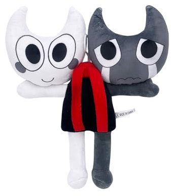 Benolls Dandy's World Plush - 12'' Pillow Stuffed Doll for Kids and Adults, Halloween Christmas Birthday Choice for Boys Girls (Grey White)