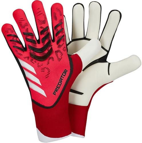 HISTARSTORE5 Guantes de portero de fútbol, guantes de entrenamiento de portero, agarre fuerte, antideslizantes y transpirables para adultos y niños (rojo, 7)