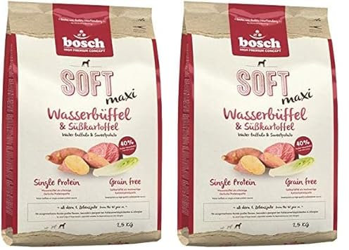 Bosch HPC Soft Maxi Wasserbüffel & Süßkartoffel, 2er Pack (1 x 2.5 Kg)