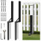 comeder 2 Pack Fence Post Repair Kit, Fence Supports for Wooden Posts with Nails, Heavy Duty Fence Post Repair Stakes, Ground Spike for Repairing Tilted Broken Wooden Fence (Black-1pc)