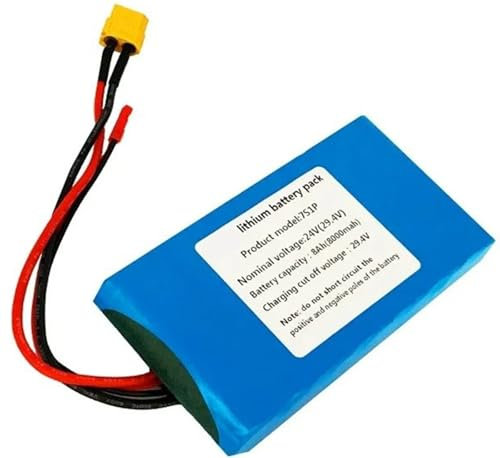 Batterie Lithium 24V 8000Mah 7S1P Batterie Lithium Trottinette Électrique BMS Convient Aux Kits Moteurs Moins 250 W Convient Aux Vélos Trottinettes Électriques XT60+JST