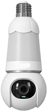 KVBRUI Bulb Cam 3MP/5MP E27 E26 Telecamera di sorveglianza con Visione Notturna Wi-Fi Telecamera IP for la Sicurezza Domestica con rilevamento AI di Persone e Veicoli(3MP(E27) with 64G)