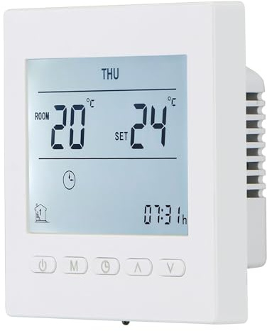 Wengart Termostato de Calefacción WG107 AC230V, Interruptor de Contacto Seco para Calderas de Gas/Gasoil y Suelo Radiante, 3A, Diseño Compacto para Caja Cuadrada de 86mm