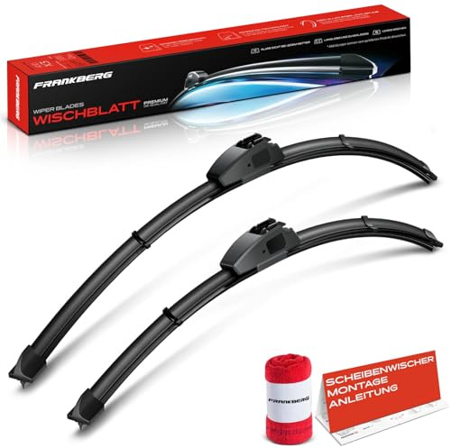 Frankberg 2x Scheibenwischer Wischerblätter Vorne 650mm/450mm | Kompatibel mit Ioniq, Civic VIII, Grand Cherokee IV, Civic IX/X, HR-V, Forfour 454, Almera Tino, Cherokee KL, Optima JF