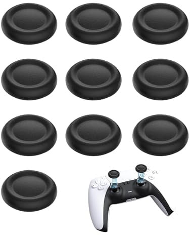 Ceeyoll gommini joystick ps5 set da 10 pezzi, nero facile da installare protegge i joystick ampia compatibilità compatibile con i controller PS4/PS5/PS5 Edge.