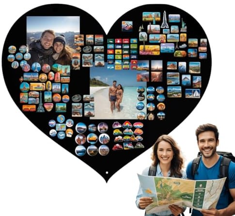 Anwicar Magnettafel Klein & Groß Schwarz 60x70 cm | Magnetisches Stahlboard für Magnete, Fotos und Notizen, Beschreibbar, Montageset inklusive