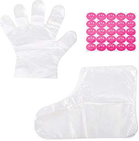 Praktische Fußpeeling Maske 1 Satz aus PE für Zuhause | Einweg Design mit Fixierstickern, Auslaufsicher und Reißfest, Weiß, für Spa Anwendungen Zuhause Zufälliger Stil
