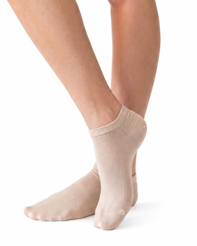 Set 6 Paia Fantasmini Uomo Donna Unisex in Filo di Scozia Elasticizzato | Calzini Invisibili Leggeri e Traspiranti per Mocassini, Sneakers | Made in Italy (IT, Numero, 35, 40, Regular, Corto, Beige)