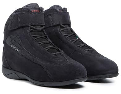 TCX - Lady Sport, Scarpe da Moto Donna, Scarpa Certificata, Confortevole e Versatile, Tomaia in Pelle Scamosciata, Chiusura con Lacci e Velcro, Nero