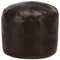 Festnight Sitzpouf Pouf Sitzwüfel Leder-Hocker | Dekohocker Sitzpuff für Wohnzimmer Schlafzimmer | Dunkelbraun Rund 40 x 35 cm Echtes Ziegenleder