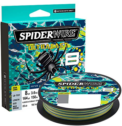 SpiderWire Superline Ultracast Braid, Aqua Camo, 6lb | 2.7kg, 164yd | 150m Fishing Line