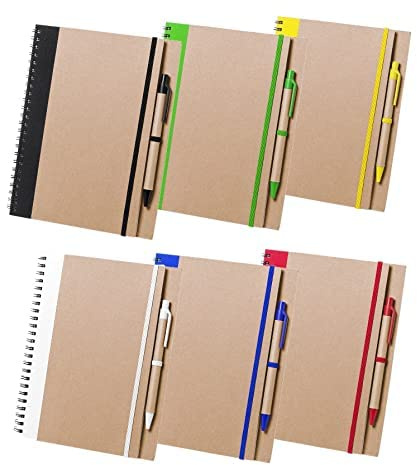 Pack of 20 Notepad Notepads Recycled Cardboard 100% Kraft with Pen Included – 60 Sheets – Notebooks, Original and Cheap Notepads, Handmade, Kraft Cheap for Details, Wedding Favors