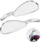 Motorrad-Seitenspiegel, verstellbar, 2 Stück, verchromt, für Motorrad, 8 mm, 10 mm, Gewinde Schädel, Tropfenform, Lenker, Reflektor