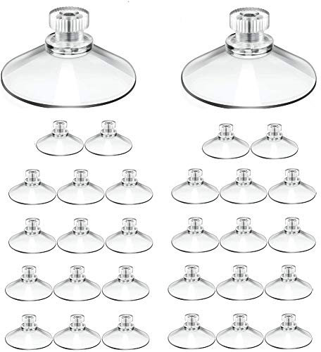 Moscare PVC-Saugnäpfe mit Schraubmutter, transparent, 41 mm, 30 Stück