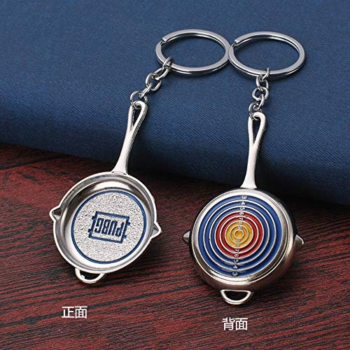 BGTR Schlüsselanhänger Schlüsselmäppchen Mode PUBG Essen Huhn Keychain Rucksack Schlacht Schlachtfelder Bratpfanne Helm 98k Schlüsselring Frau Mann Jewwlry Schlüsselanhänger Schlüsselmäppchen