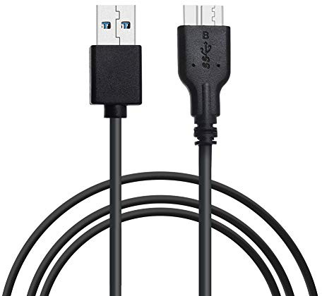 Cable Micro B, USB 3.0 A macho a Micro USB 3.0, cable de sincronización de datos compatible con Toshiba, Seagate, Samsung, WD, My Passport y otros discos duros externos (35 cm/negro, 2 unidades)