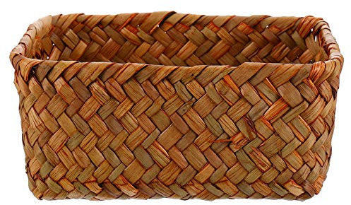 YARNOW Badezimmer Organizer Aufbewahrungskorb Seegras Ablagekorb Rattankorb Geflochten Dekobox Flechtkorb Make Up Organizer Schrankkorb für Badezimmer Küche Holzkorb Für Kaminholz