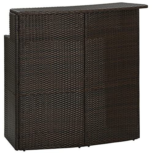 vidaXL Garten Bartisch Stehtisch Partytisch Gartentheke Gartenbar Theke Bar Tresen Terrassentisch Bistrotisch Braun 120x55x110cm Poly Rattan