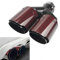 63mm Doppelschalldämpfer Spitze Carbon Auto Auspuffrohr Heckspitze Heckspitze Einlass 2,5 Auslass 3,5(Glänzend Rot und Schwarz)
