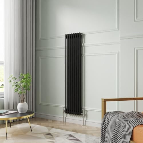 NRG Radiateur vertical traditionnel en fonte Noir 1500 x 380 mm