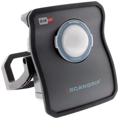 SCANGRIP NOVA 4 CAS Akku LED Strahler Baustrahler Arbeitsleuchte Baustellenlampe (Dimmfunktion, 4.000 Lumen, Abstrahlwinkel: 110°, 30 Watt, kompatibel Metabo CAS Akkus, Powerbank, 304x292x131mm)