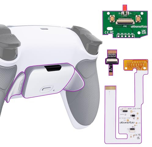 eXtremeRate Programable Rise Remap Kit 2.0 para ps5 Mando BDM-030/040/050 Actualización Board & Carcasa con Goma Grip & Botones Traseros Accesorios para ps5 Control-NO Incluye Mando(Blanco)