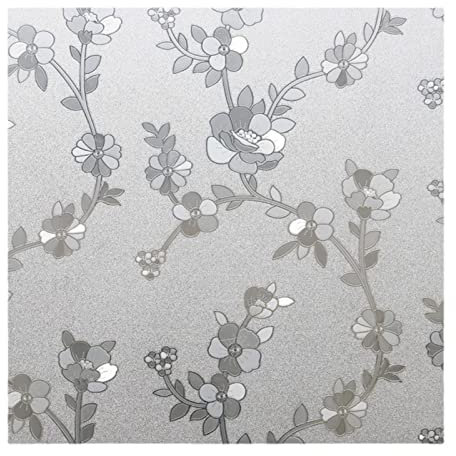 Heavyoff Film Fenêtres Anti Regards Autocollant Opaque, Brise Vue Fenêtre Dépoli, Film Anti UV Fenetre, Film Electrostatique Vitre pour Bureau Maison Salle de Bain, Jasmin d'hiver, 120x300cm