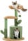 PETEPELA Rascador de 78 cm, Moderno Cactus para Gatos de tamaño pequeño y Mediano, con Cueva de Peluche, Bola de pompón, Cuerda de sisal, Barra para rascar