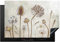 KitchenYeah© Herdabdeckplatte Einteilig Ceranfeld Abdeckplatte für Induktionsschutz Ceranfeldabdeckung Vinyl Herdabdeckplatten Blumen - Aquarell - Braun - Vintage - Pflanzen - 76x51 cm
