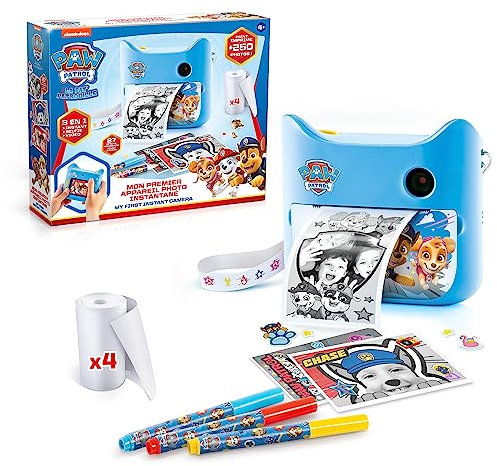 Canal Toys Cámara de Impresión Instantánea de la Patrulla Canina con 4 Rollos de Papel y 4 rotuladores-PPC 037, Color Azul