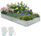 GiantexUK Raised Garden Bed, Galvanized Metal Rectangular Planter Box with Open Bottom, Outdoor Elevated Flower Pots Grow Box Container for Vegetables Herbs Plants (240 x 120 x 30cm, Silver)
