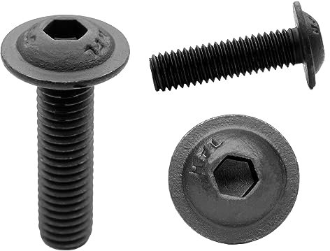 Screws City Lot de 20 vis à tête ronde M10 (10 mm x 60 mm) en zinc noir 10,9