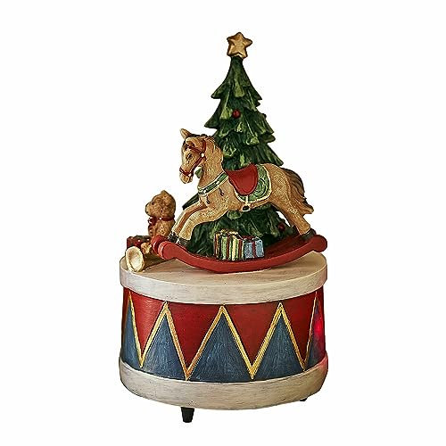 Loberon Spieluhr Harmony, spielt It's a small World, handgefertigt und -bemalt, Festdekoration, Weihnachtsdekoration, Weihnachten, Polyresin, bunt
