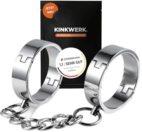 KINKWERK Edelstahl Handfesseln/Fußmanschetten | Stilvolles BDSM-Sexspielzeuge mit O-Ring | Für Männer, Frauen und Paare (Handfesseln (⌀ 60mm))